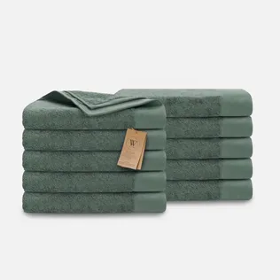 Walra Remade Cotton Handdoeken 70 x 140 cm - 550 gr/m² - Donker Groen - 10 stuks