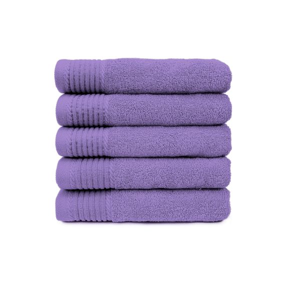 The One Handdoek 450 gram 50x100 cm Paars (5 stuks)