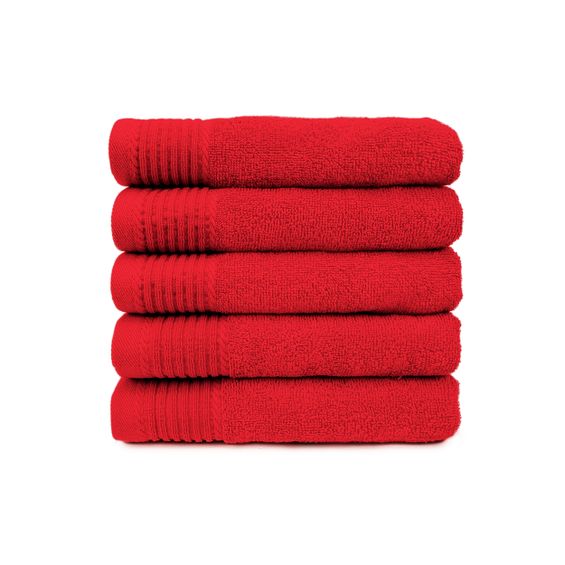 The One Handdoek 450 gram 50x100 cm Rood (5 stuks)