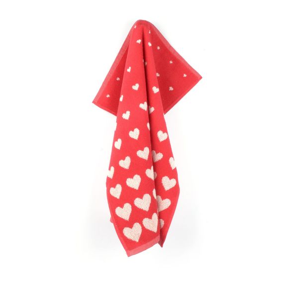 Bunzlau Castle Keukendoek Hearts Rood