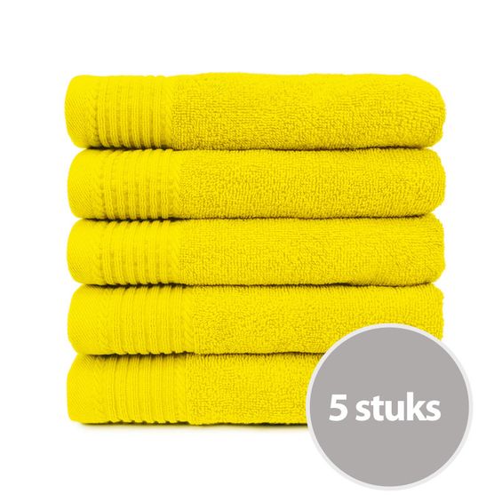 The One Handdoek 450 gram 50x100 cm Geel (5 stuks)