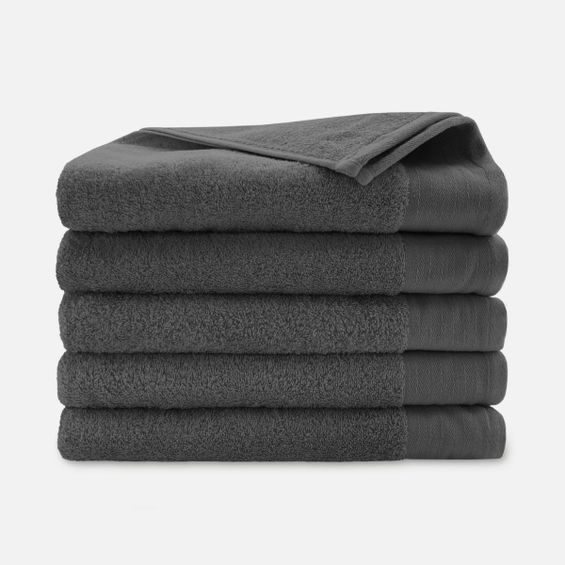 Walra Soft Cotton Handdoeken 70 x 140 cm - 550 gr/m² - Antraciet - 5 stuks