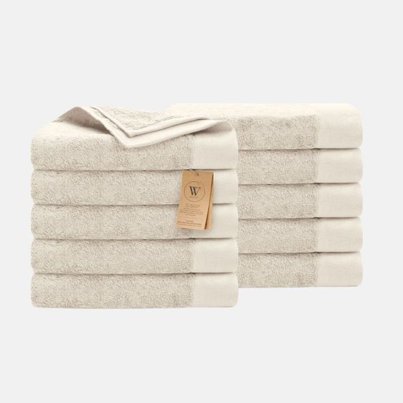 Walra Remade Cotton Handdoeken 70 x 140 cm - 550 gr/m  - Beige - 10 stuks