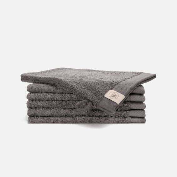 Walra Remade Cotton Washandje 16 x 21 cm 550 gram Grey - 6 stuks