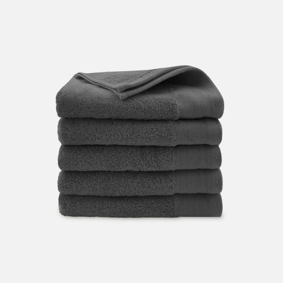 Walra Soft Cotton Handdoeken 60 x 110 cm - 550 gr/m² - Antraciet - 5 stuks