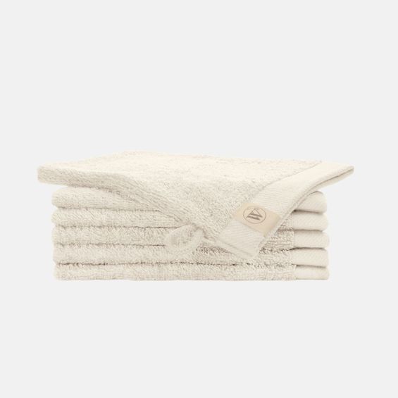 Walra Remade Cotton Washandje 16 x 21 cm - 550 gr/m  - Beige- 6 stuks