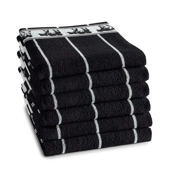 DDDDD Keukendoek Koeien Zwart - 6 stuks