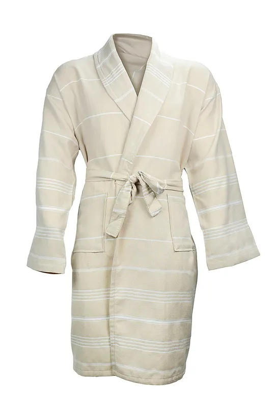 The One Towelling Hamam Badjas Beige/White