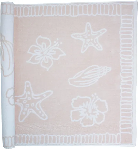 The One Towelling Strandhanddoek Hawaii 90 x 190cm Salmon / White