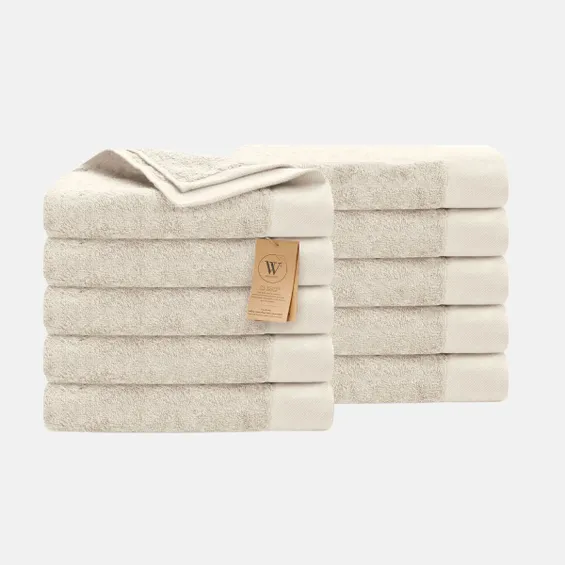 Walra Remade Cotton Handdoeken 70 x 140 cm - 550 gr/m  - Beige - 10 stuks