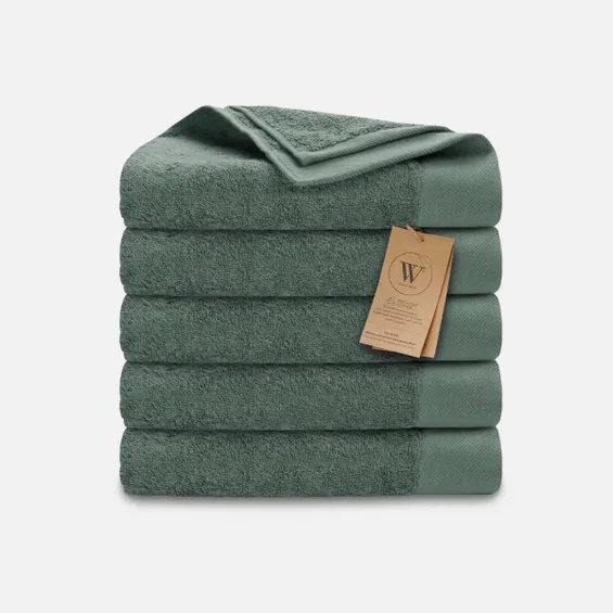 Walra Remade Cotton Handdoeken 60 x 110 cm - 550 gr/m² - Donker Groen - 5 stuks