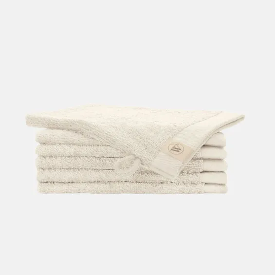 Walra Remade Cotton Washandje 16 x 21 cm - 550 gr/m  - Beige- 6 stuks